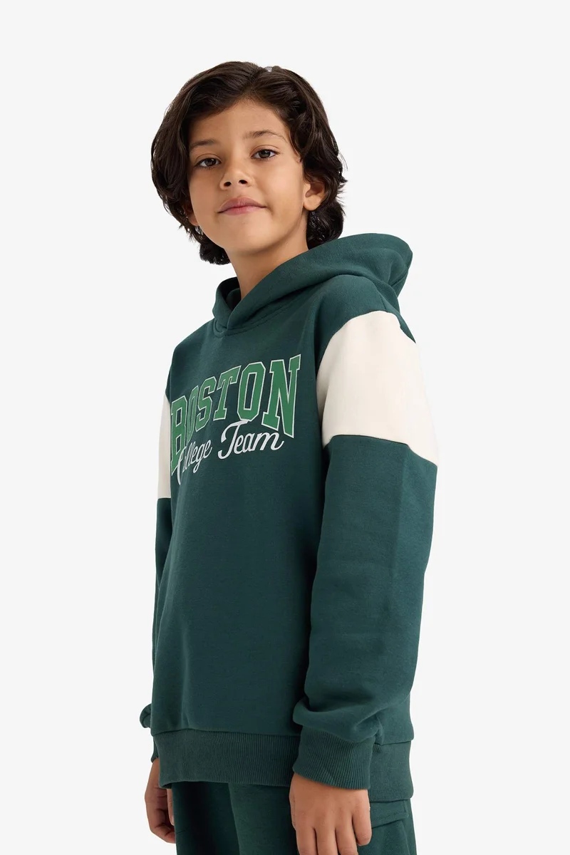 Defacto  New Regular Fit Printed Hooded Sweatshirt for Men | Best Price UAE