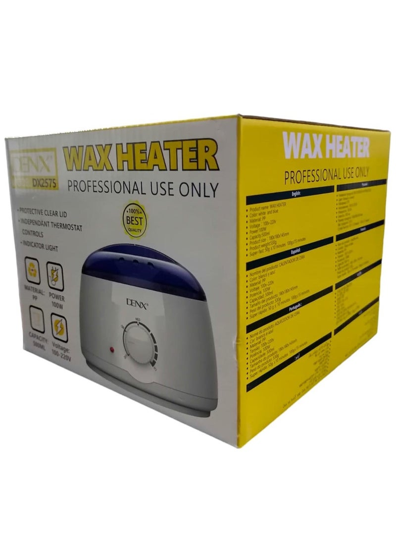Denx Hair Removal Wax Heater 500Ml White/Blue - Image 3