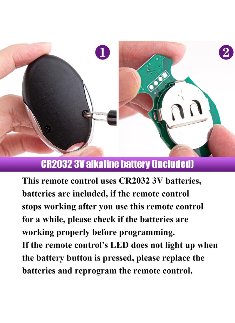 Generic - 315MHz Purple Learn Button Garage Door Remote Control Keychain Compatible with Sears Craftsman 139.53753 - LiftMaster 370LM 371LM 372LM 373LM - Chamberlain 950D 953D 956D (2 Pack) - Image 1