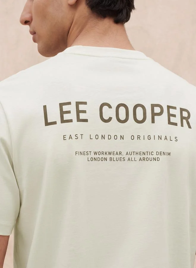 لي كوبر Lee Cooper Regular Fit Crew Neck Short Sleeves Logo Print T-shirt