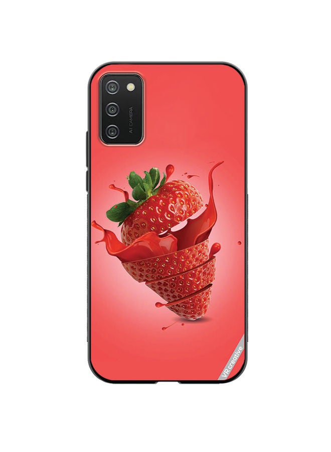 VR CREATIVE Protective Case Cover For Samsung Galaxy A02s Strawberry Design Multicolour - Image 1