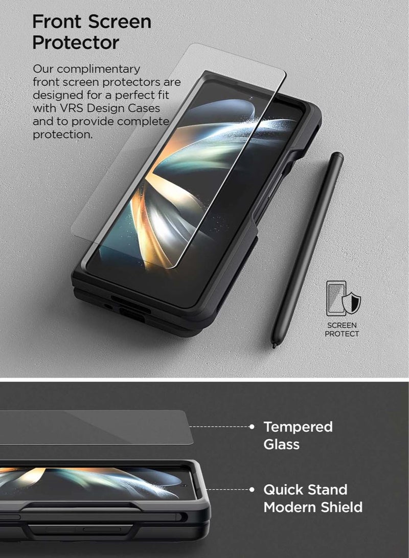 VRS Design Terra Guard Modern Pro (Hinge Protection) Case Cover For Samsung Galaxy Z Fold 4 (2022) With Screen Protector and S-Pen Holder - Matte Black (S Pen NOT Included)  - Image 5