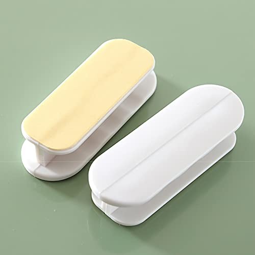 DHVSAM Adhesive Cabinet Powder Coated Handles, Self-Stick Instant Cabinet Handles Plastic No Drilling Push Pull Handles Helper for Kitchen Cabinet Drawer Window Sliding Closet (White, 2 Pcs) - Image 3