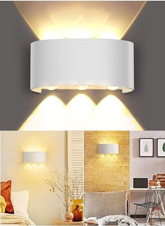 MODI 6*2W Modern LED Warm White Wall Light , IP65 Waterproof, 1100lm, Up & Down Lighting - White  - Image 1