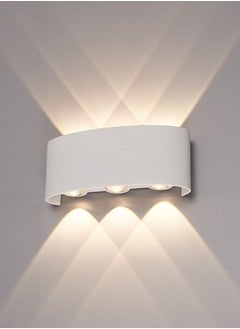 MODI 6*2W Modern LED Warm White Wall Light , IP65 Waterproof, 1100lm, Up & Down Lighting - White  - Image 2