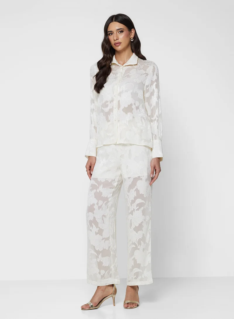 خزانة Sheer Button Down Shirt