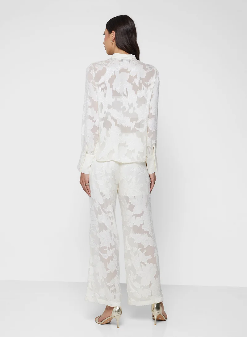 خزانة Sheer Button Down Shirt
