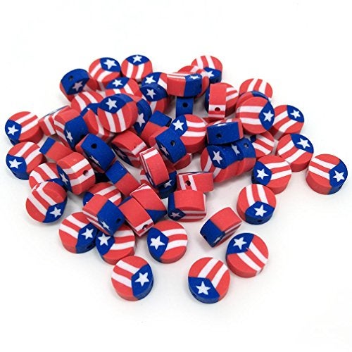 YIQIFLY Puerto Rico Flag Beads - 300pcs Round Clay Fashion Jewelry - Image 1