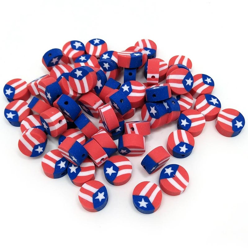 YIQIFLY Puerto Rico Flag Beads - 300pcs Round Clay Fashion Jewelry - Image 4