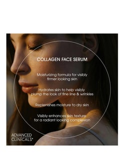 Advanced Clinicals Advanced Clinicals Collagen Serum For Face | Visible Anti Aging Collagen Peptide Serum + Hyaluronic Acid Moisturizer Improves Look Of Wrinkles, Dry Skin, & Fine Lines, No added Fragrance, 2-Pack  - Image 2