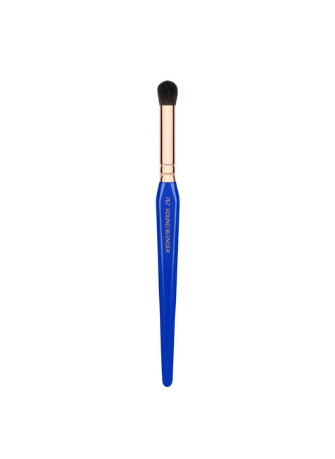 Bdellium Tools Professional Makeup Brush - Golden Triangle 767 Round Blender - With All Vegan and Soft Synthetic Fibers, For Blending & Smoothing (Blue, 1pc)
