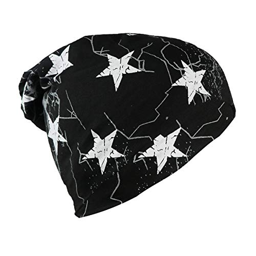 iSWEVEN Cotton Slouchy Beanie and Skull Cap for Summer, Winter, Autumn & Spring Season, Can be Used as a Helmet Cap Too - Free Size (7008A, Black) - Image 2