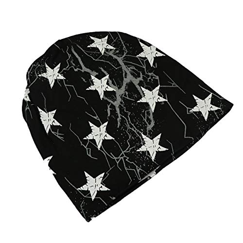iSWEVEN Cotton Slouchy Beanie and Skull Cap for Summer, Winter, Autumn & Spring Season, Can be Used as a Helmet Cap Too - Free Size (7008A, Black) - Image 4