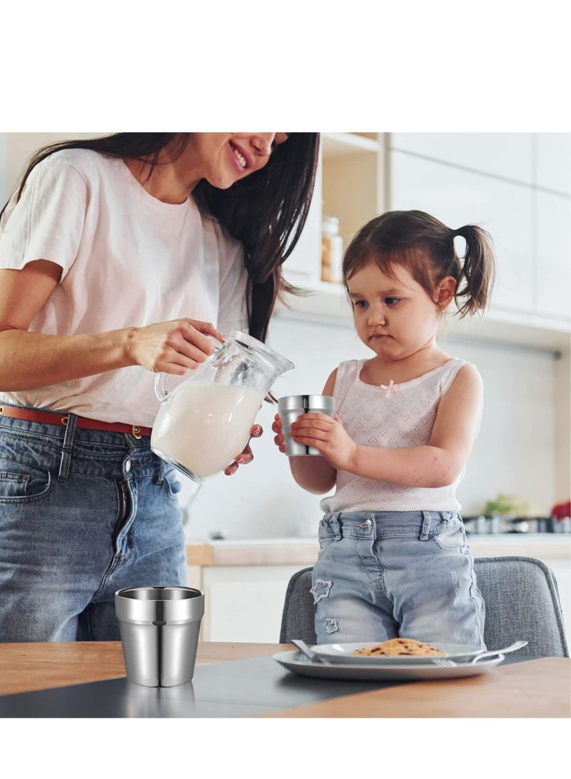 Metal Cups for Toddlers Kids 6 Pcs Stainless Steel Insulated Tumblers Children Stainless Steel Cup Double Wall Vacuum Insulated Tumblers Mug for Preschoolers Drinking Training Camping Traveling - Image 4