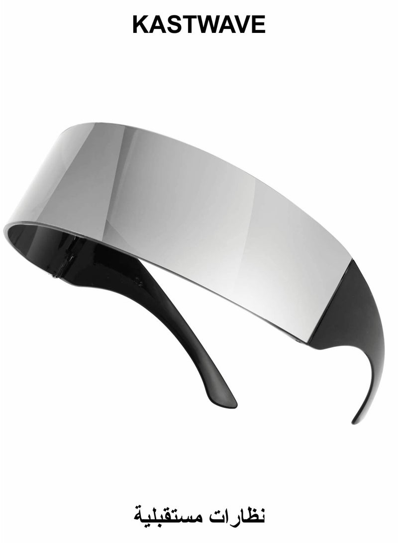 كاست ويف نظارات على طراز البانك، أدوات تنكرية، زي مستقبلي مرح، نظارات شمسية، نظارات مستقبلية، لوازم ديكور الحفلات - Image 1