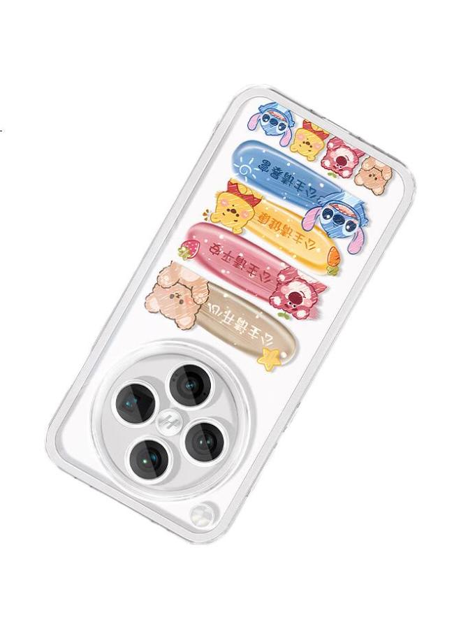 Xp Transparent Soft Silicone Cartoon Cute Girl Anti-Fall Protection Case For Oppo Find X8, Full Cover Lens For Oppo Find X8 Phone Case, Heat Dissipation Silicone Cartoon Cute Girl Anti-Fall Protec - Image 1