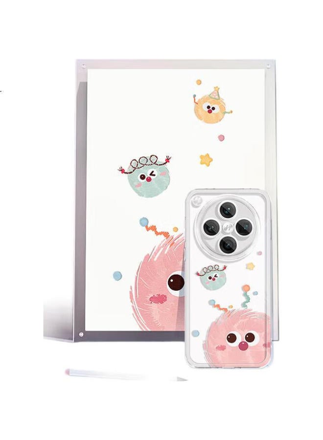 Xp Transparent Soft Silicone Cartoon Cute Girl Anti-Fall Protection Case For Oppo Find X8, Full Cover Lens For Oppo Find X8 Phone Case, Heat Dissipation Silicone Cartoon Cute Girl Anti-Fall Protec - Image 2