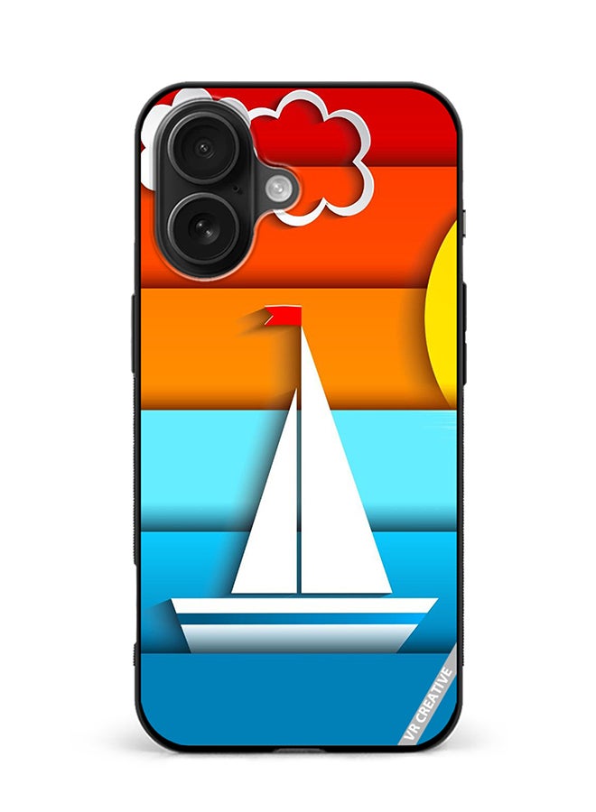 VR CREATIVE Protective Case Cover For Apple iPhone 16 Boat Design Multicolour