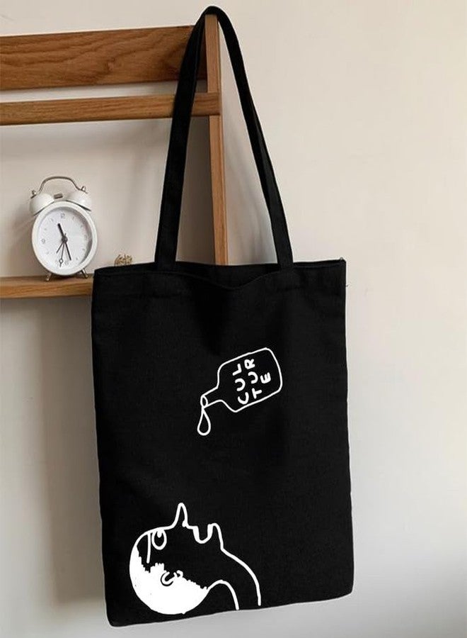 TrendoPrint Large Capacity Aesthetic Tote Bag for Womens & Girls with Zip Closure 15kg weight Capacity (14x16 inches) for College, Office Use and Groceries (DB10) - Image 2