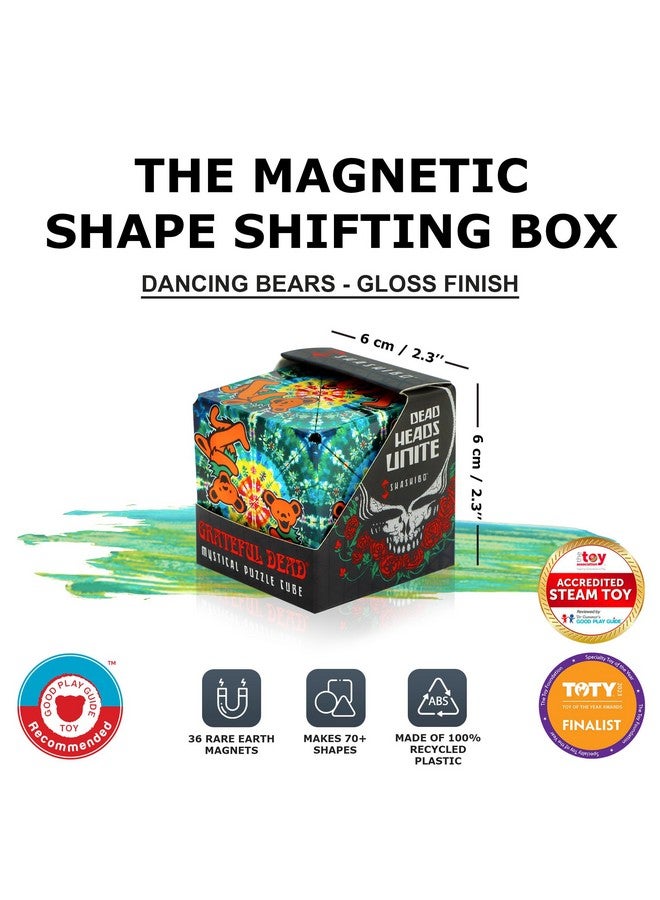 شاشيبو صندوق تحويل الشكل - مكعب فيدجيت حاصل على جائزة وحاصل على براءة اختراع مع 36 مغناطيسًا من العناصر الأرضية النادرة - يتحول إلى أكثر من 70 شكلًا، قم بتنزيل تطبيق Fun In Motion Toys للجوال (The Grateful Dead-Dancing Bears) - Image 2