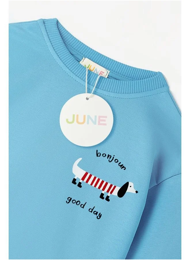 جون June Boy Printed Tracksuit Set Light Blue