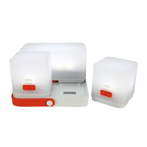 LuminAID Trio Solar Cube Lanterns with Phone Charger LED Lamp for Camping Hiking and Travel Emergency Light for Power Outages Hurricane Survival Kits - Image 1
