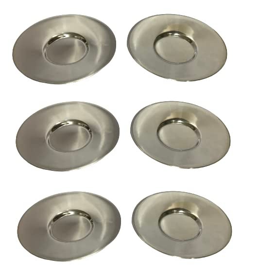 Dynore Dynore Stainless Steel 6 Pcs Saucers for Serving TeaCoffee  - Image 3