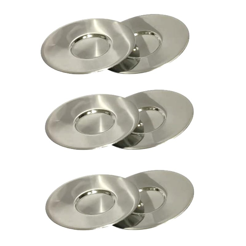 Dynore Dynore Stainless Steel 6 Pcs Saucers for Serving TeaCoffee  - Image 1