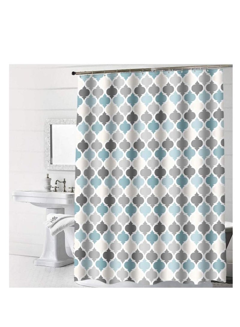 Excefore Shower Curtain Waterproof Mould Proof, Waterproof Polyester Fabric, Machine Washable Thicked Polyester Fabric, with 12 Hooks and Weighted Hem for Bath Tub and Shower Stall - Image 2