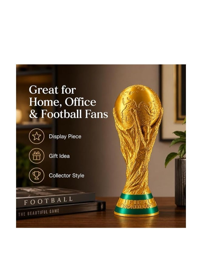 كأس العالم لكرة القدم نسخة طبق الأصل كأس ذهبي فاخر للزينة المنزلية والمكتب وغرفة الرياضة هدية مثالية لعشاق كرة القدم - Image 4