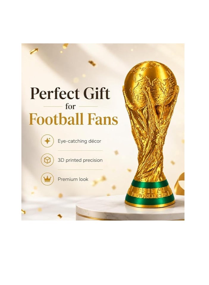 كأس العالم لكرة القدم نسخة طبق الأصل كأس ذهبي فاخر للزينة المنزلية والمكتب وغرفة الرياضة هدية مثالية لعشاق كرة القدم - Image 5