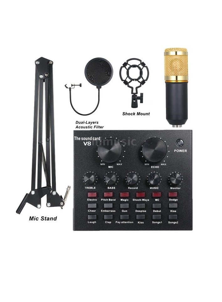 BM800 Condenser Mic with V8 Live USB Mixer Sound Card - Image 2