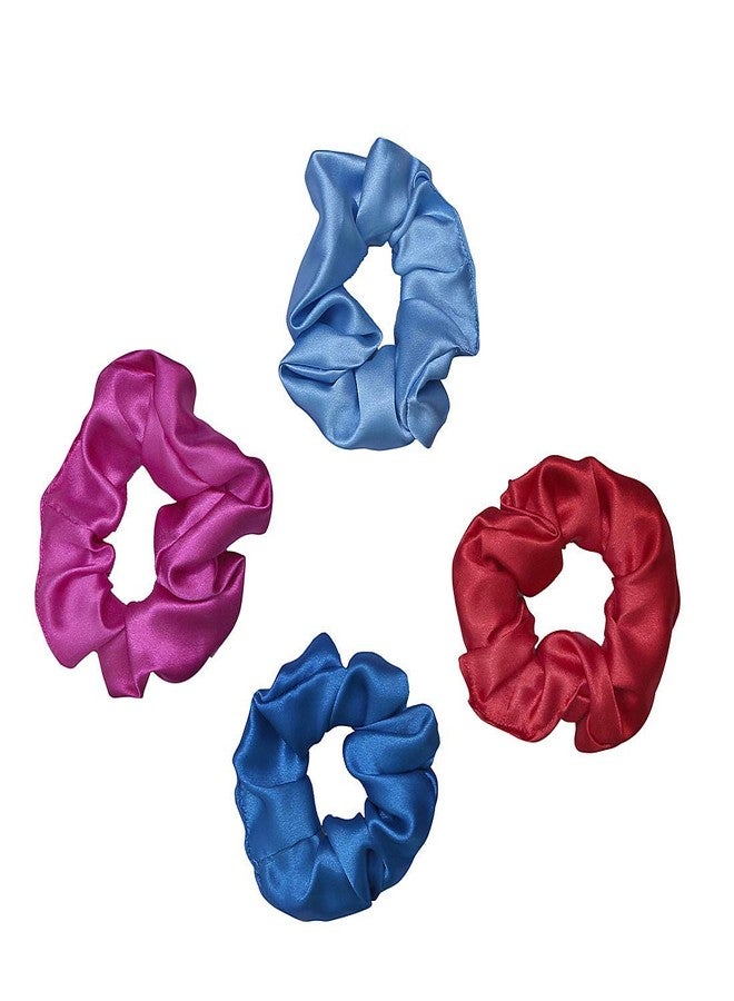 Nnr_Girls Satinsilk Hair Scrunchies Rubber Bands_ Pack Of_4Pcs Multicolour_ - Image 1
