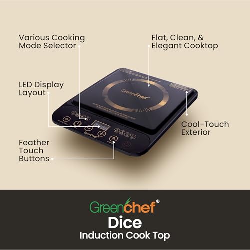 Greenchef 2000watts LED display with touch button, pre set function and timer Induction Cook Top - DICE (touch panel) - Image 5