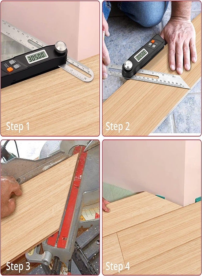 T-Bevel Gauge Protractor Digital Angle Finder with Full LCD Display Stainless Steel Blade - Image 5