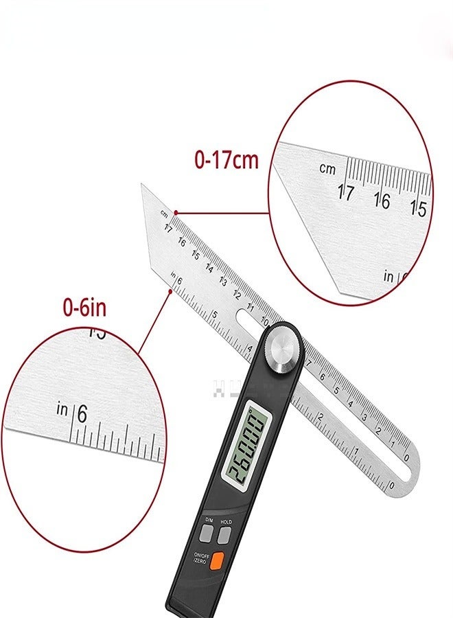 T-Bevel Gauge Protractor Digital Angle Finder with Full LCD Display Stainless Steel Blade - Image 4