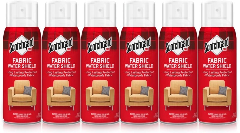 Fabric Water Shield, 60 Ounces (Six, 10 Ounce Cans), Repels Water, Ideal for Couches, Pillows, Furniture, Shoes and More, Long Lasting Protection - Image 1