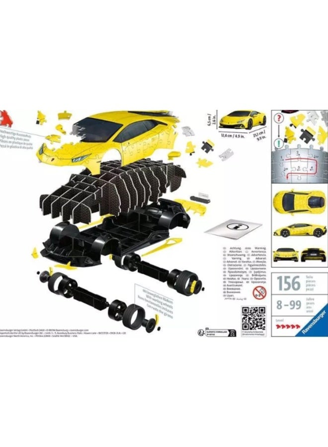 Ravensburger لعبة بازل ثلاثية الأبعاد لامبورغيني هوراكان إيفو جيلو بريميوم 108 قطعة | نموذج مقياس 1:18 مع عجلات دوارة – بدون غراء، تجميع سهل بنقرة واحدة، قاعدة عرض متضمنة | 11562-4 - Image 2
