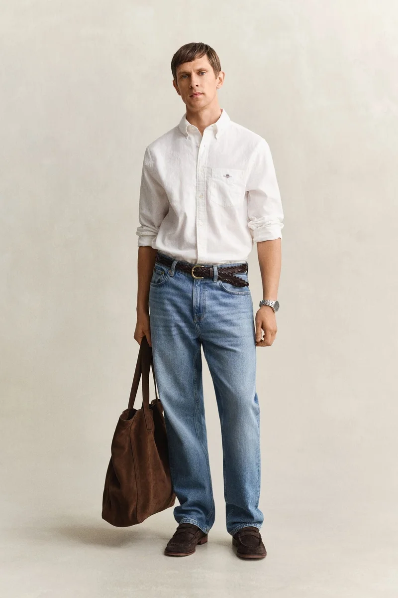 GANT  Regular Cotton Linen Shirt for Men | Best Price UAE