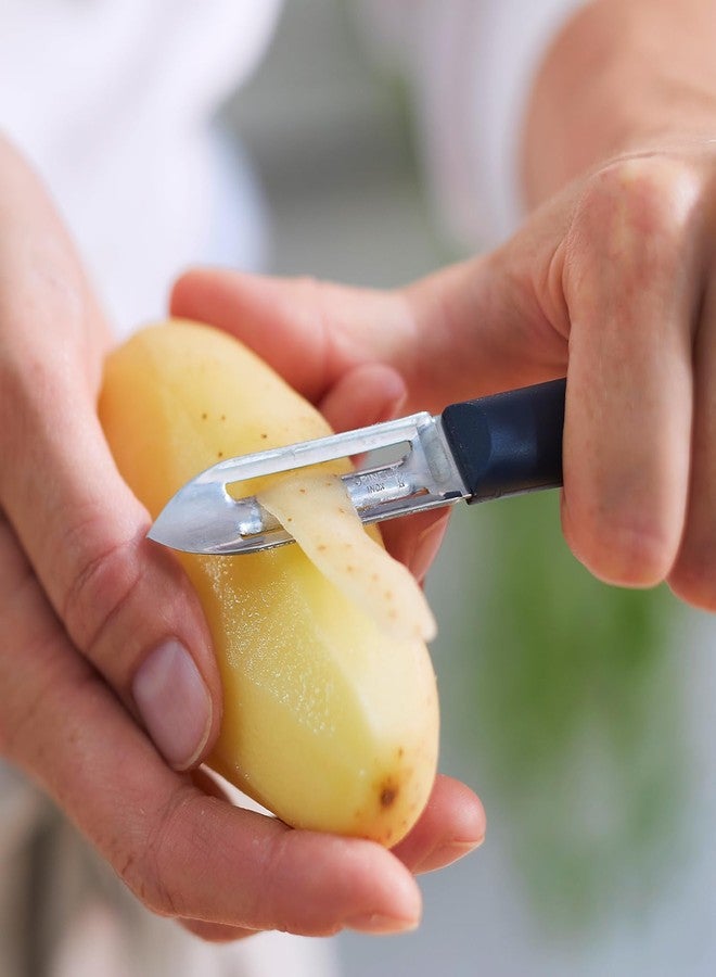 Opinel Les Essentials+ No. 315 Peeler, Corrosion Resistant + Dishwasher Safe, Made in France, Blue - Image 3