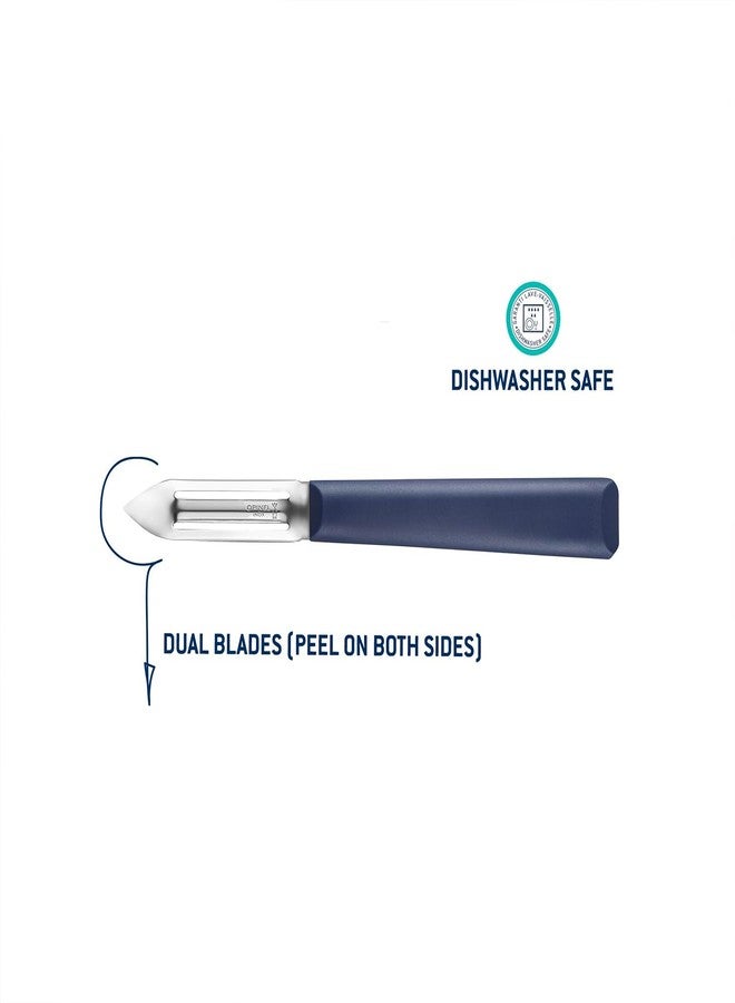 Opinel Les Essentials+ No. 315 Peeler, Corrosion Resistant + Dishwasher Safe, Made in France, Blue - Image 2