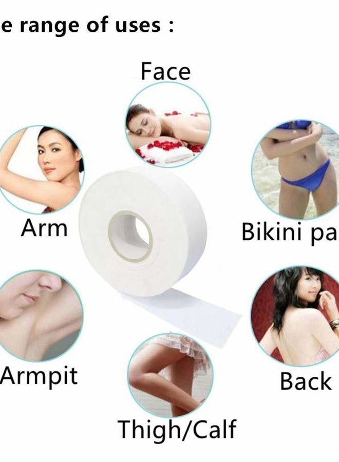 XICHEN 100Yards White large roll non-woven hair removal roll paper disposable beeswax hair removal special paper, underarm/hand/leg/bikini part Body Hair Removal - Image 2