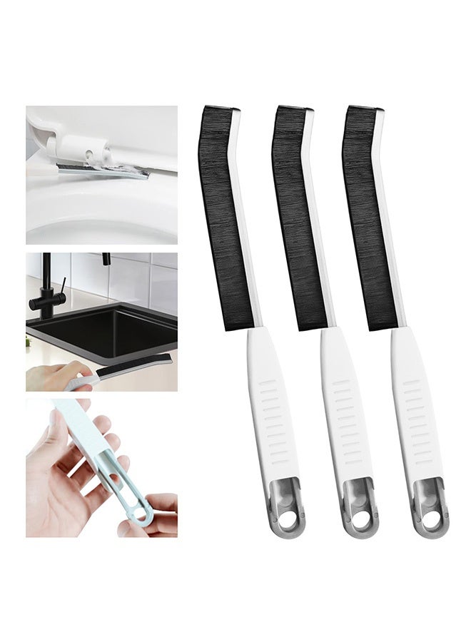 Peachjoy Crevice Cleaning Brush, Hard Bristle Cleaning Supplies, Bathroom Gap Brush, Cleaning Brush Tools,Grout Brush, Toilet Brushes Household Cleaning Brushes for Bathtub, Sink, Window（3PCS Black） - Image 1