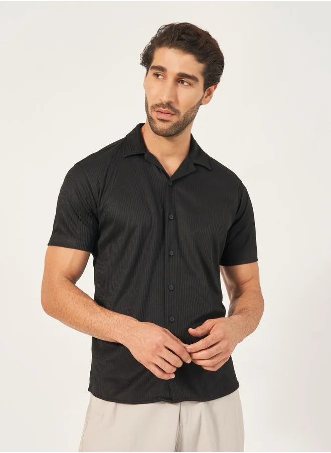 Styli Regular Fit Textured Shirt