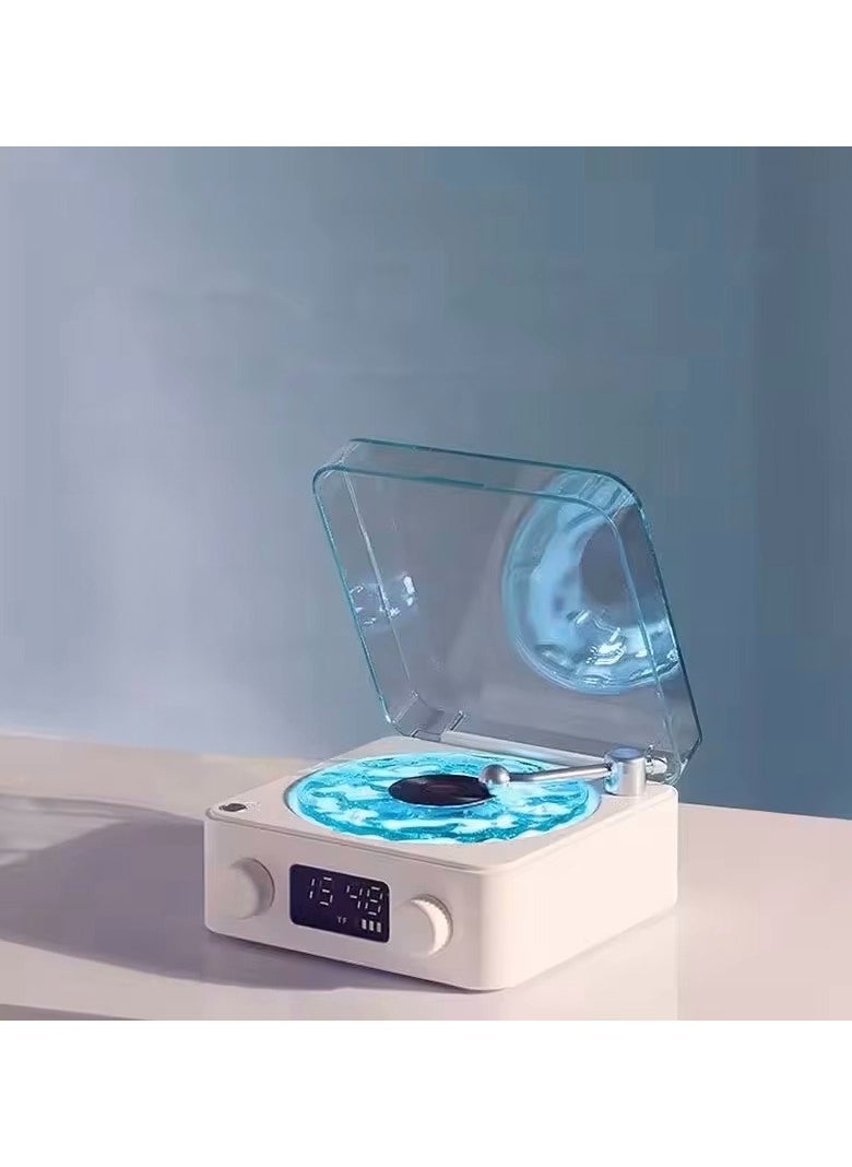 Wave Portable Speaker with White Noise and Atmospheric Lights and Clock Display / Calming Nature Sounds / Multiple Playback Options / Compact & portable / Immersive Sound Quality Speaker - White