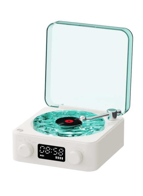 Wave Portable Speaker with White Noise and Atmospheric Lights and Clock Display / Calming Nature Sounds / Multiple Playback Options / Compact & portable / Immersive Sound Quality Speaker - White