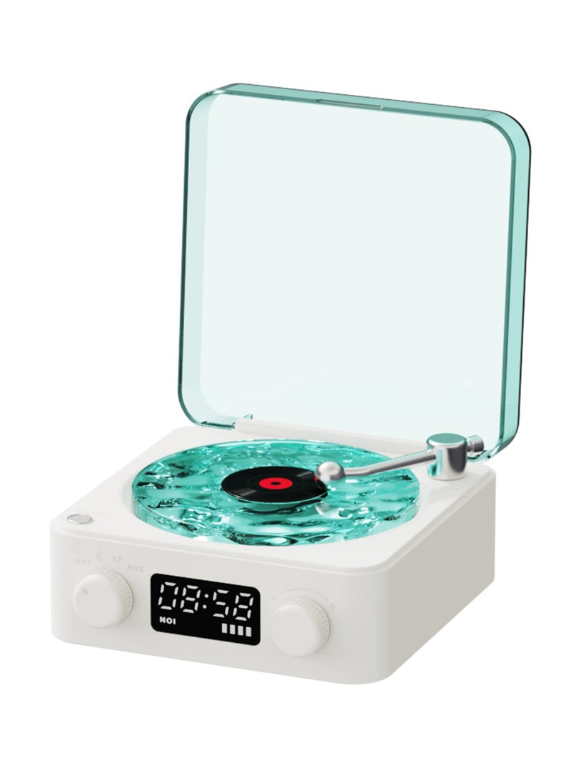 Wave Portable Speaker with White Noise and Atmospheric Lights and Clock Display / Calming Nature Sounds / Multiple Playback Options / Compact & portable / Immersive Sound Quality Speaker - White