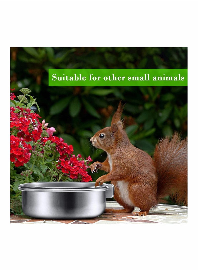 ماركة غير محددة Bird Feeding Dish Cups Stainless Steel Parrot Cups, Animal Cage Water Food Bowl Holder with Clamp for Feeder 10x4.5cm, 3 Pieces  - Image 4