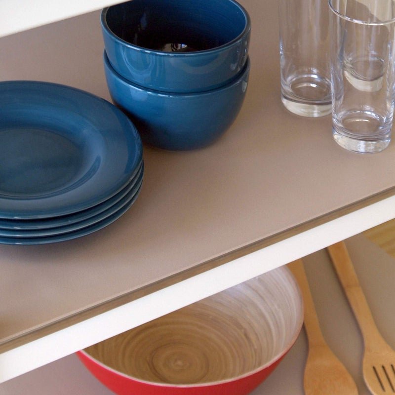 Con-Tact Brand 04F-C6U59-06AZ Solid Grip Premium Non-Adhesive Non-Slip Shelf and Drawer Liner, 18-Inches by 4-Feet, Taupe, 1 Roll - Image 3