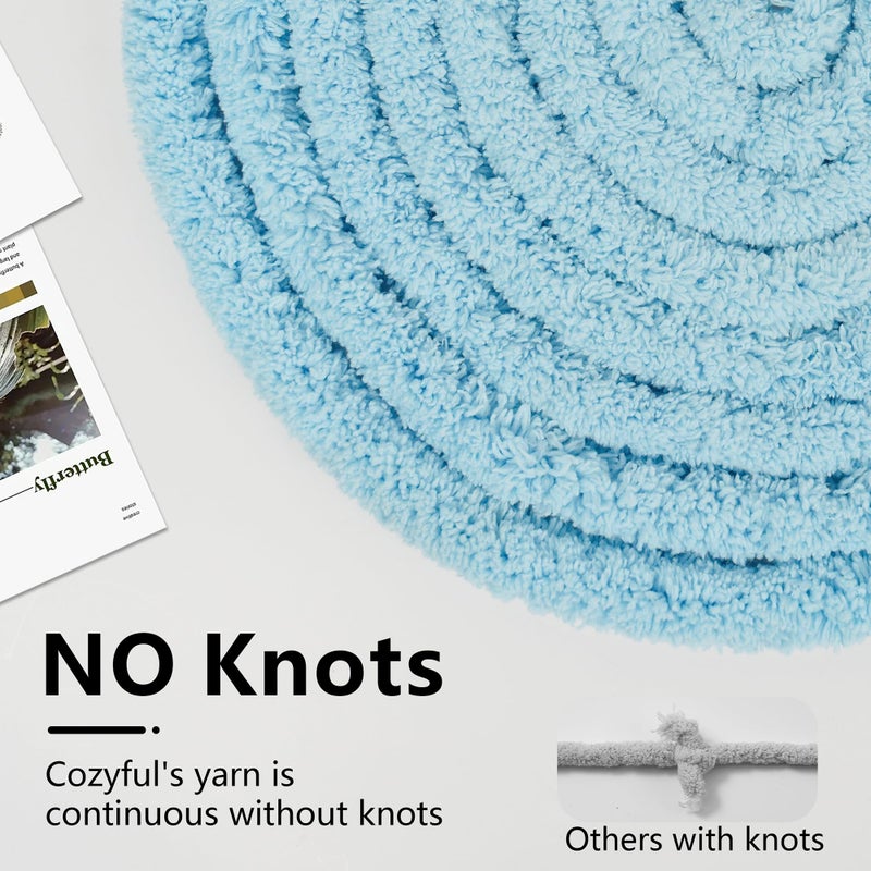 Cozyful Chunky Yarn for Hand Knitting - #10 Chunky Chenille Yarn, Jumbo Big Thick Chunky Yarns for Crocheting, Super Bulky Chunky Knit Blanket Yarns, 8 Skein (25 yds 8 oz Each Skein), Sky Blue - Image 4